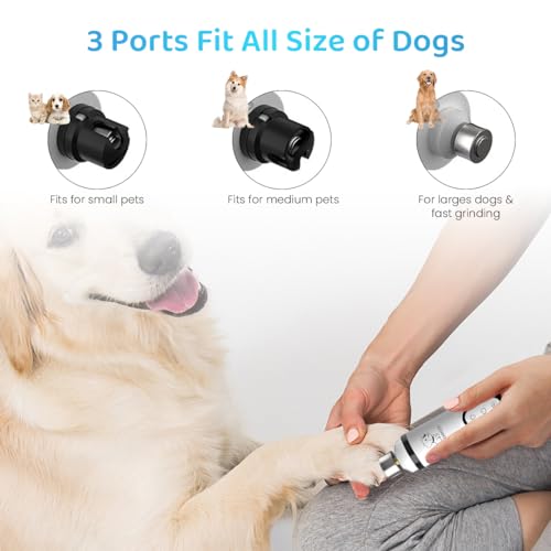 Image of Qpets Electric Dog Nail Grinder with 3 Speeds Modes and 2 Led Light Dog Nail Trimmer for Cat Dog USB Electric Dog Nail Grinder, Dog Nail Cutter for Small Medium Large Dogs and Cats
