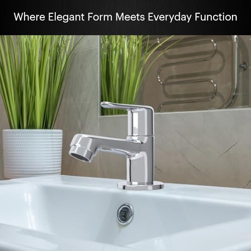Image of Johnson Sega Brass Pillar Cock for Bathroom Wash Basin | Heavy Duty Brass Basin Tap with Chrome Finish | Leak-Proof Bathroom Faucet | Premium Pillar Tap for Wash Basin & Hand Wash Area | 10 Years Warranty