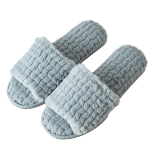 Roxoni Women Soft Comfy Patterned Fluffy Plush Slip On House Slipper