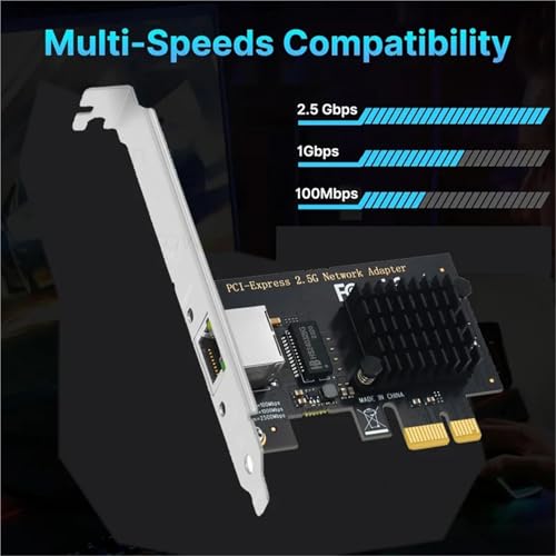 Tarjeta de Red 2.5G Gigabit PCI-E a RJ45 Ethernet PCIE 100/1000/2500Mbps 1 Puerto RJ45 LAN Para Windows 7/8/10/11 (Negra 8111E) miniatura 3