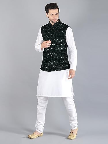 Image of Uri and MacKenzie Men's Silk Blend Kurta Pajama with Designer Ethnic Nehru Jacket /Modi Jacket