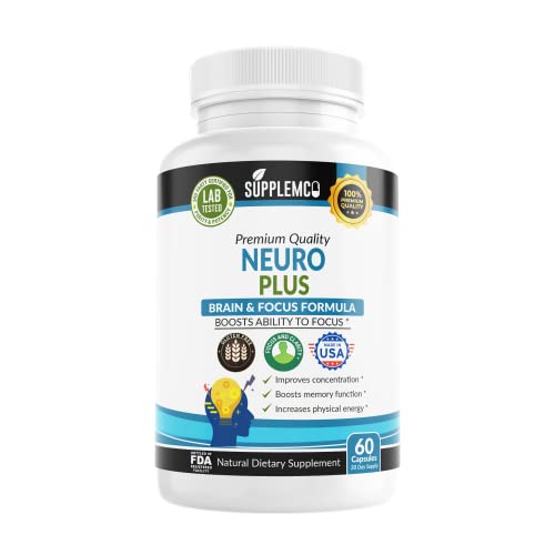 Supplemco - Neuro Plus Memory Supplement for Brain, Energy and Focus Supplement, Brain and Memory Support Supplements for Memory and Focus Memory Pills for Brain, Brain Health Supplement 60 Capsules