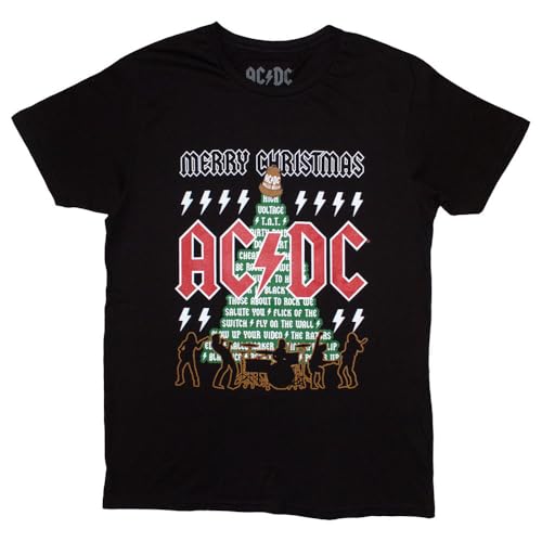 Ac/Dc Merry Christmas Tracks T Shirt Size L