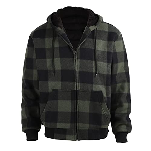 Image of Gary Com Heavyweight Sherpa Hoodies for Men, Thick Fleece Lined Full Zip Up Winter Warm Sweatshirts Work Jackets
