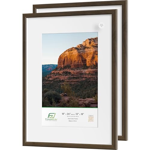 FrameWorks 2-Pack 1 3/8" Thick Dark Oak Wooden Shadow Box