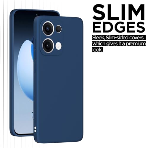 Image of Outlouders Back Cover for Oppo Reno 13 5G | Camera Protection | Durable Soft Matte Silicone Bumper Case (Blue)
