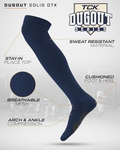 Image of TCK USA Made Over-the-Knee Socks for Baseball, Softball, & Football | Performance Athletic Socks for Boys, Girls, Men & Women