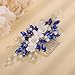 Rumtock Blue Rhinestones Beads 3D White Flower Hair Comb for Wedding Brides Bridesmaid Handmade Vintage Pearl Jewelry (Blue)
