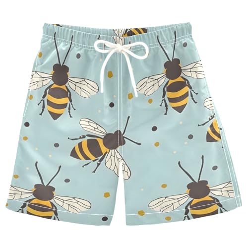 Bees Boys Swim Trunks, Quick Dry Toddler Beach Shorts Boy Swimwear Bathing Suit