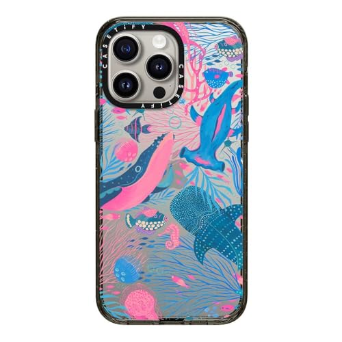 Coque iPhone 15 Pro Max CASETiFY motif animaux et mer noir transparent