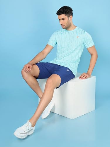 Image of TECHNOSPORT Men Polyester Regular Fit Half Sleeve Jacquard T-Shirt with Double Cool, Quick Dry & Anti Microbial for Sports, Running & Casual Use