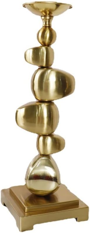 Living Room Home Furnishing Wooden Fish Pile Candlestick Iron Electroplating Drawing Soft Decoration Ornaments