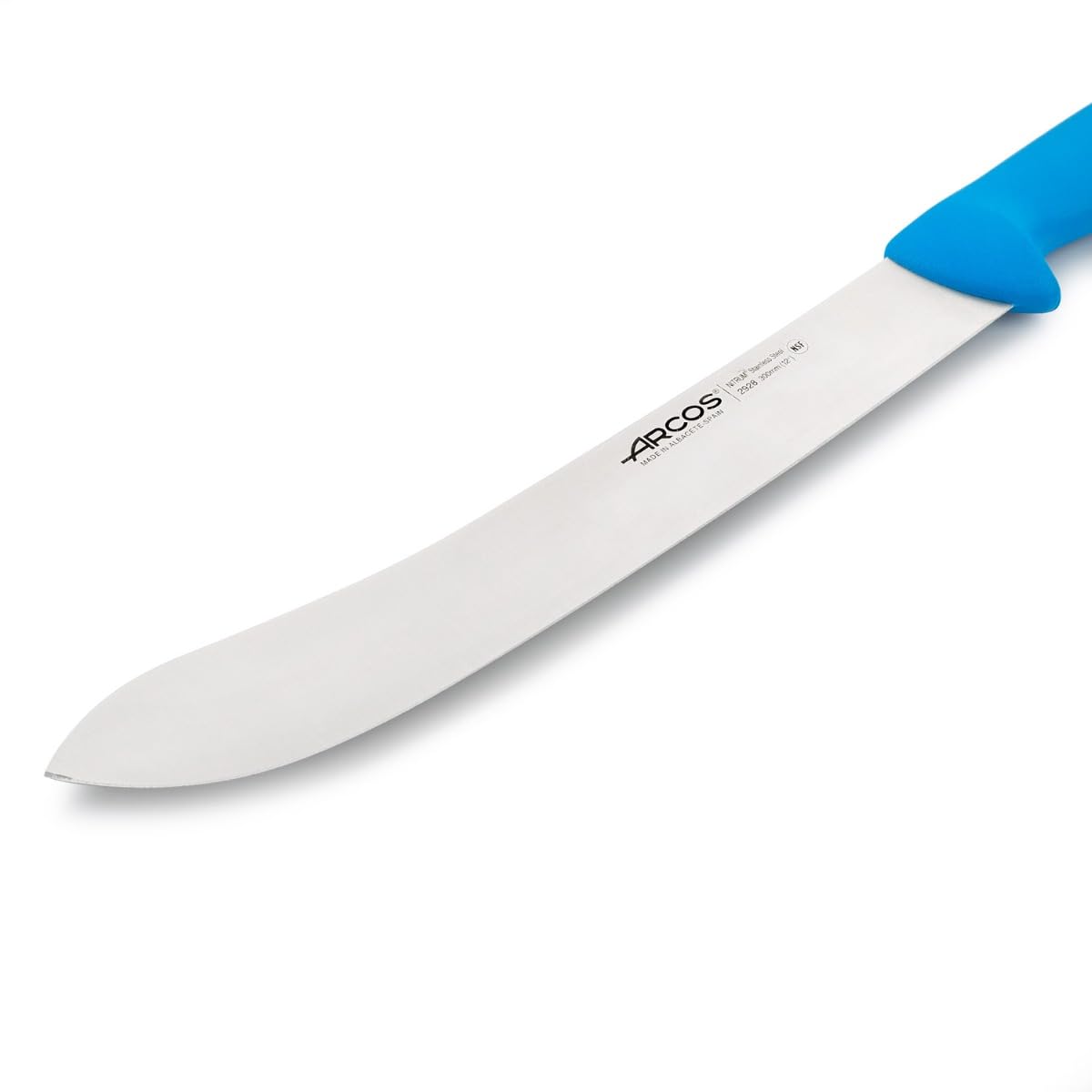 Arcos Serie 2900 - Coltello Scannare Coltello Macellaio Coltello Bistecca - Lama Acciaio Inossidabile Nitrum 300 mm - Manico Polipropilene Colore Blu