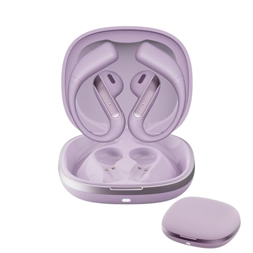 Wireless Sports Earbuds with Ear Hook, 58Hrs Playtime, ENC Noise Cancelling Mic, IPX7 Waterproof, Type-C Fast Charging – Ideal for Running, Gym, Workouts (Purple)