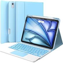 GreenLaw for iPad Air 11 inch Case with Keyboard M2/2024 & iPad Air 5th/4th Gen 10.9 inch 2022/2020, 7-Color Backlit, Stain Resistant Case, Dual-Device Connection Keyboard with Trackpad, Blue