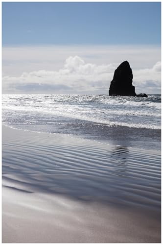 Beach Photography Unframed Peaceful Waves Seascape Blue Silver Coastal Art