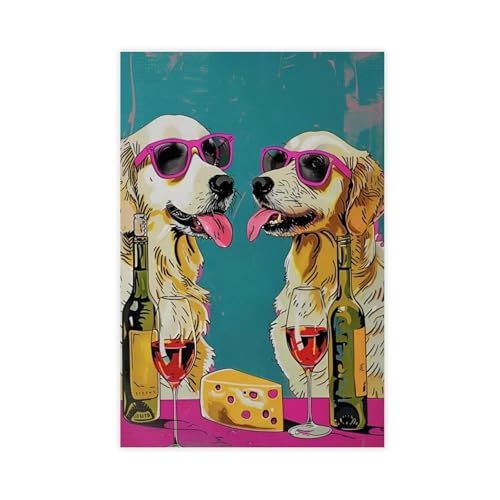 Golden Retriever impression sur toile décoration murale chambre