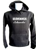 ShirtShop-Saar Schwimmen Schnecke; Kapuzen-Pulli schwarz, Gr. L