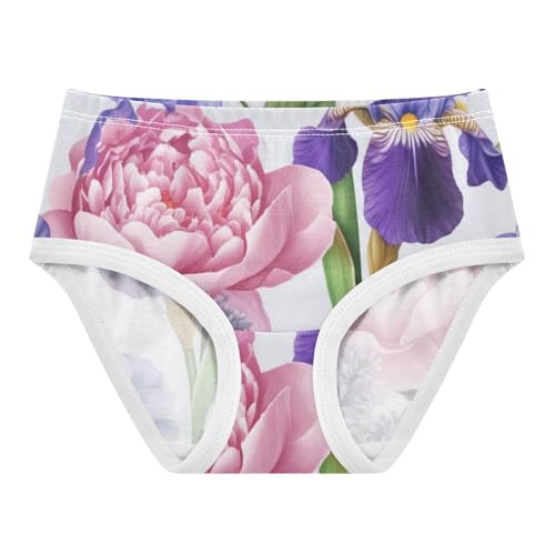 Fun Toddler Girls Underwear 2t Cotton Little Girl Panties Flowers Colorful Pink Purple Floral Undies Kids Briefs
