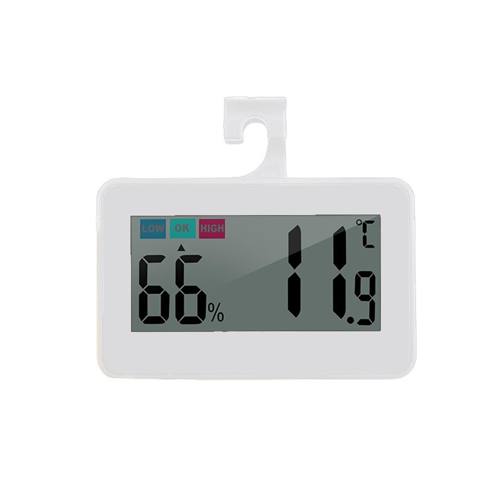 Thermomètre et hygromètre domestique polyvalent, numérique LCD, for chambre à coucher, sous-sol, stockage au froid, réfrigérateur, thermomètre (Color : With Humidity White)
