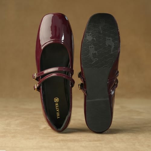 Image of Theater Bianca Mary Jane Shoes for Women with Double Buckle Straps, Bow Accent and Soft Cushioned Insole