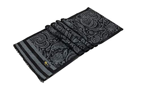 Men's 100% Brushed Silk Scarf For Winter, Soft Luxurious Cashmere Feel Silk Scarves For Men, Gift Box By Candor And Class (S704) #TOP2