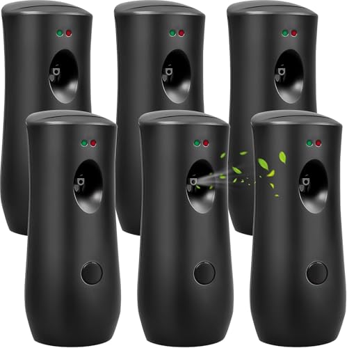 6 Pack Automatic Air Freshener Spray Dispenser Free Standing or Wall Mounted Adjustable Aromatherapy Machines for Home, Bedrooms, Bathrooms, Offices, Hotels, Airports and Commercial Places