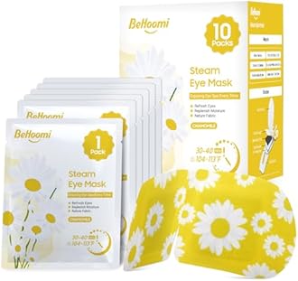 BeHoomi Steam Eye Mask, 10 Packs Heated Eye Mask, Self Heating Disposable SPA Warm Compress for Eyes Sleep Mask, Travel Essentials & Relaxation Gifts, Stocking Stuffers (Chamomile Scent)