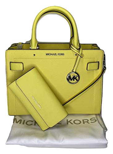 MICHAEL Michael Kors Rayne MD EW Satchel bundled with Michael Kors Jet Set Travel Large Trifold Wallet (Sunshine)