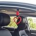 2PCS Heart-Shaped Car Handle Straps, Auto GRAP Handle Warning Pull Ring, Heart Decor for Car, SUV, Subway, Bus