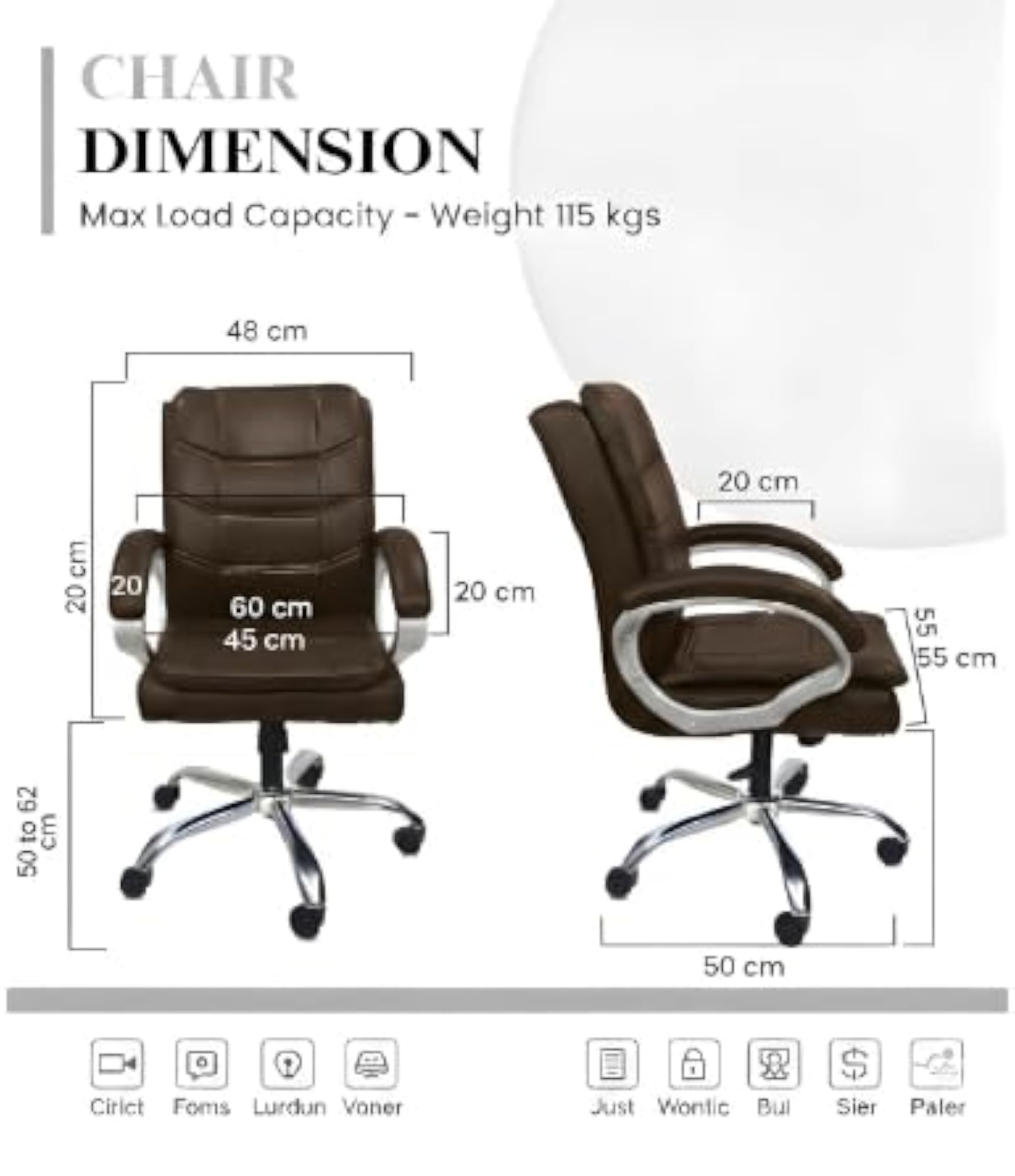 Executive Revolving Office Chair with Cushioned Seat