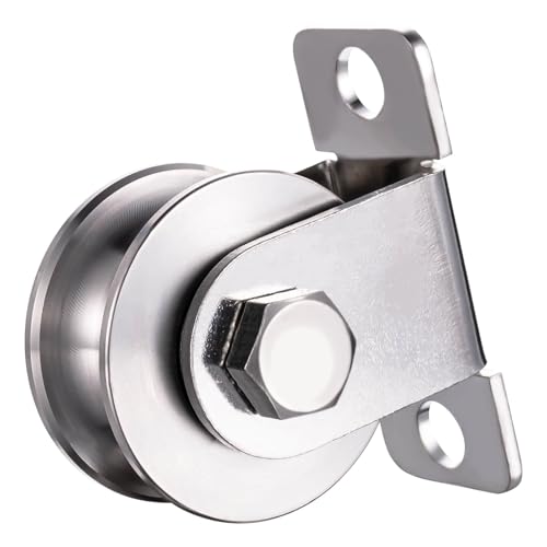 KCNOFNC Poulie de renvoi de câble en acier de 48 mm avec 2 roulements à billes, poulie de renvoi pour cordes | 1 pièce