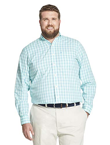 IZOD Men's Tall Button Down Long Sleeve Stretch Performance Plaid Shirt, Floriday Keys, 3X-Large Big