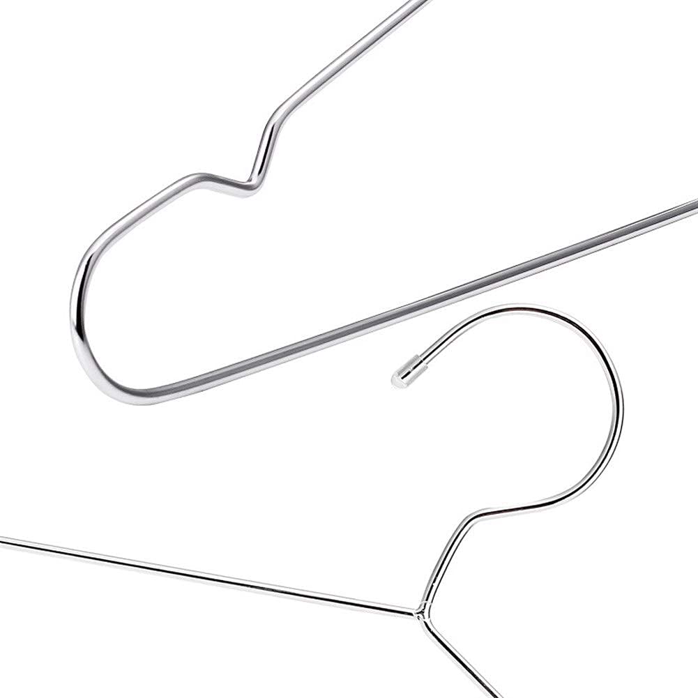 Perchas estándar de metal resistente de acero inoxidable de 45 cm, perchas duraderas para abrigos y trajes, lote de 20 unidades, diseño antideslizante, solución para ahorrar espacio