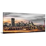 Nachic Wall Denver Skyline Picture Wall Art Decor USA Downtown City Poster Painting Colorado Photo Canvas Prints for Home Office Decoration 20'X48'