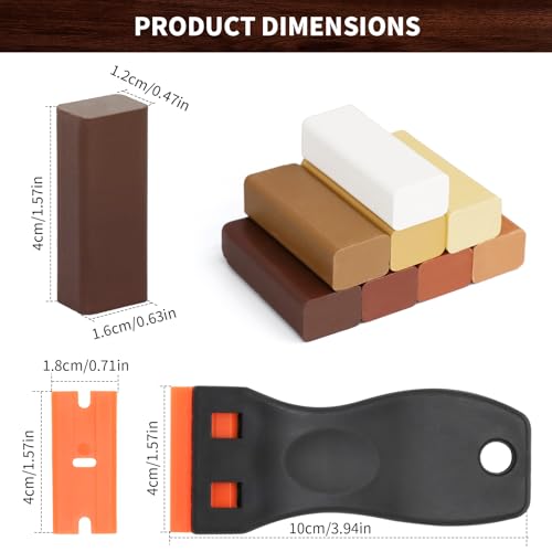 Hartwachs Reparaturset, Laminat Reparaturset 8 Farben, Fliesen Reparaturset, Parkett Reparaturset, Raufaser Reparatur, Holz Reparaturset, Vinyl Reparaturset für Laminat, Holz, PVC, Küchenplatte