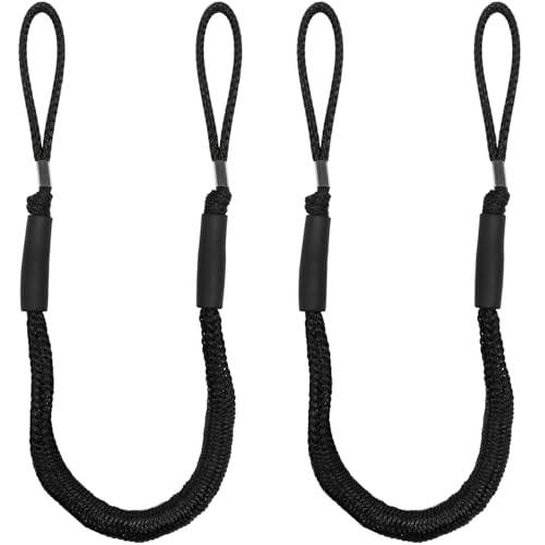 NewDoar 2er-Pack Bungee Dock Line Festmacherseil Boot Bootsanleger Ankerleine mit seitlichen Schaumstoff Schwimmern für Kanu Segelboote Kajaks Holzboote Surfbretter Bootszubehör(4 Fuß Schwarz)