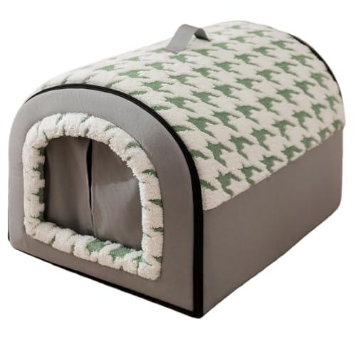 冬用猫ベッド ペットルーム ドーム型 暖かい ふわふわ カーテン付き クッション付き 厚手 長毛種 小型犬用ハウス 防寒 滑り止め 洗える (XXL,B)