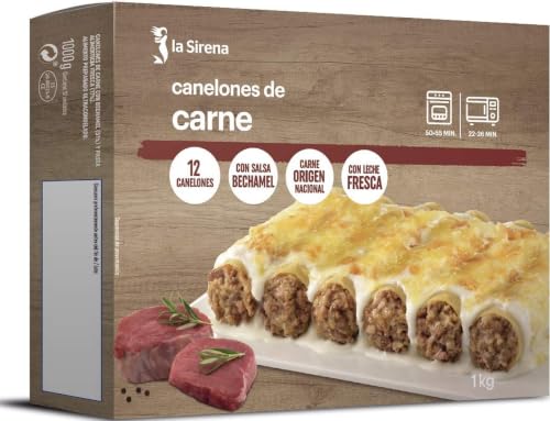 La Sirena Canelones de Carne con Bechamel, 1kg (Congelado)