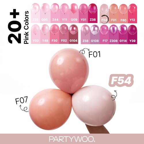 Image of PartyWoo Dusty Pink Balloons 50pcs Lilac Pink Latex Helium Balloons 12 Inch