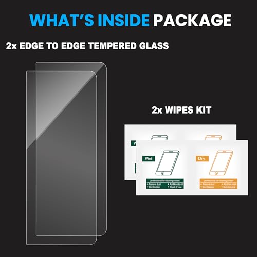 Image of ArmourPro Borderless Tempered Glass for Samsung Galaxy Z Fold 5, Pack of 2 Clear Screen Protector with Anti-Dust Speaker Mesh, 9H Anti-Scratch, HD Clarity, Case Friendly, Easy Installation Kit