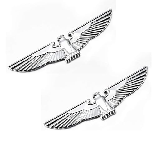 Angelkiss 2 Stück 3D Metall-Aufkleber, Geeignet für Universelle Motorrad- und Autostyling-Dekorationszubehör (Silber)