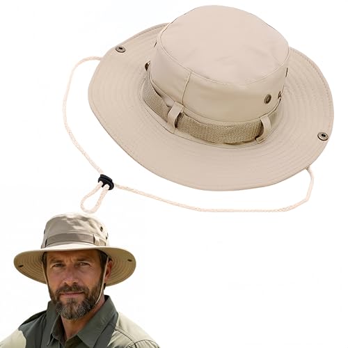 SDXCJY Chapeau de soleil safari pour homme et femme avec boucle réglable, style jungle, parfait pour la pêche, la randonnée et les activités de plein air....