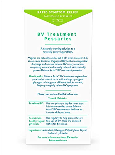 Balance Activ BV Pessaries, Bacterial Vaginosis Treatment for Women, Rapid Relief of Odour, Discomfort & Discharge, 7 Single Use Applications (Pack of 1) - Image 4