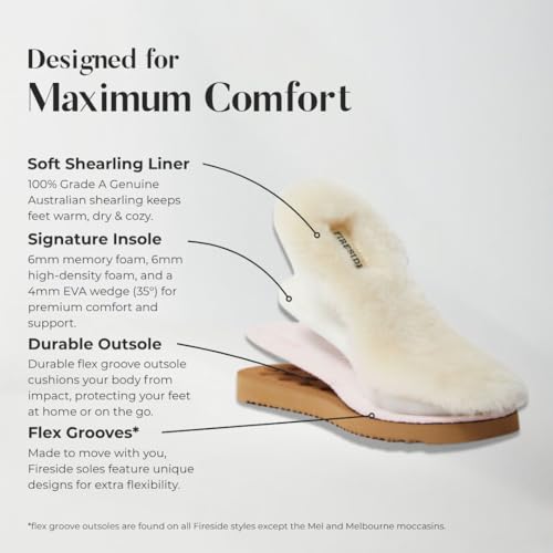 Dearfoams Fireside Sydney Pantoufles d'intérieur et d'extérieur en fourrure de mouton pour femme, rose, 37 EU – vue 4