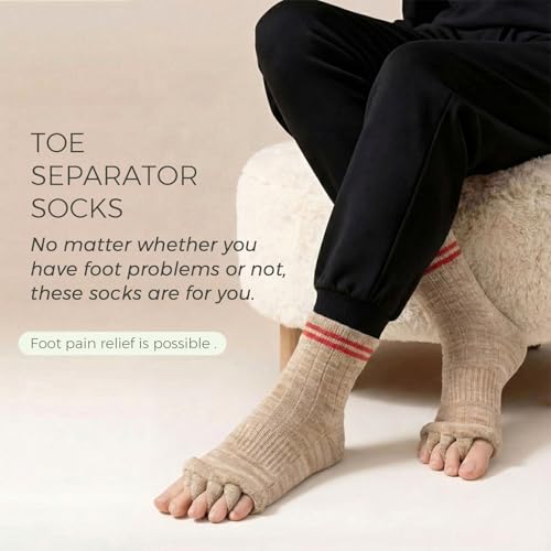 Image of Toe Separator Socks,Foot Alignment Sock for Health Care, Pain Relief, Bunion Corrector, Breathable Toe Socks