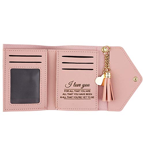 kullder Womens Custom Wallets Girls Ladies Persoanlized Small Leather Trifold Purse with ID Window at Birthday, Anniversary, Graduation2