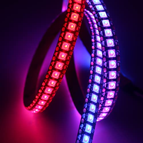 Boarda 5V WS2812B RGB 5050SMD Individually addressable LED Strip Light ,3.3ft Programmable 144 Pixels Black PCB IP65 Dream Color DIY Projects Strip Lighting for TV,PC