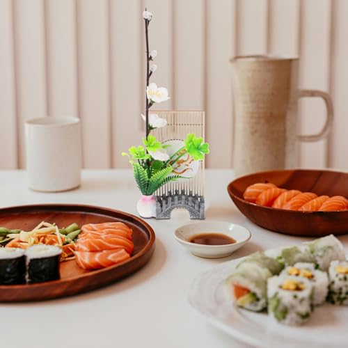Plato decorativo japonés para sushi Zerodeko de plástico blanco miniatura 7