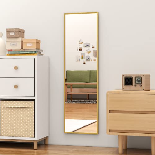 ミルオ君の鏡工房 壁掛け鏡 ウォールミラー 全身鏡 姿見鏡 アルミフレーム スタンドなし 飛散防止加工 細長い シンプル 軽量化